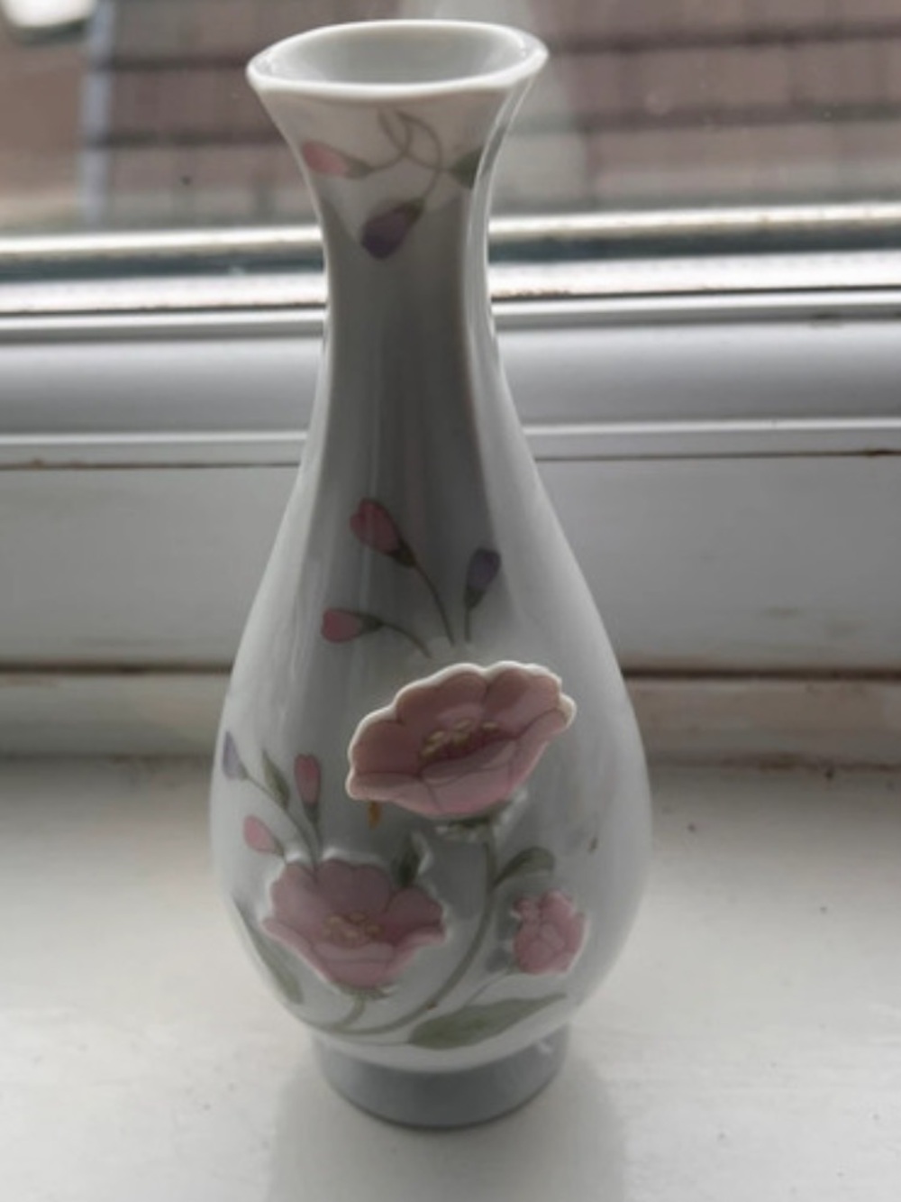 80s Vintage Cottage Rose Bud Floral Vase St Michael’s